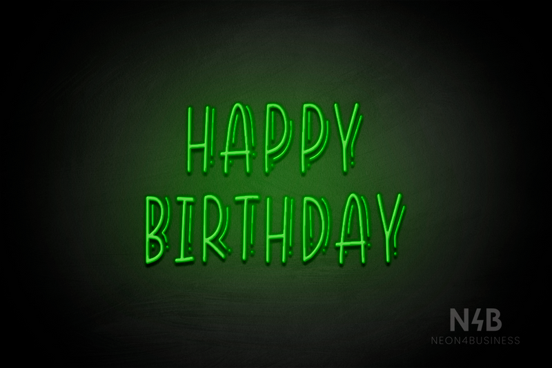 "HAPPY BIRTHDAY" (Armanda font) - LED neon sign