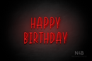 "HAPPY BIRTHDAY" (Armanda font) - LED neon sign
