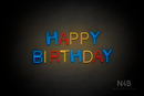 "HAPPY BIRTHDAY" Multicolored (Custom font, Cooper font) - LED neon sign
