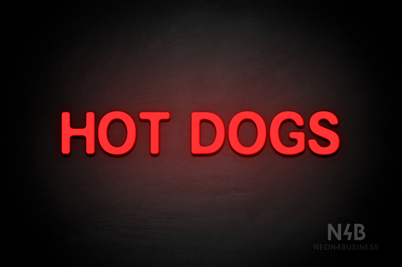 "HOT DOGS" (Adventure font) - LED neon sign