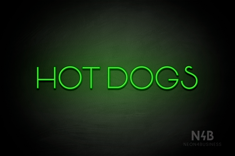 "HOT DOGS" (Reason font) - LED neon sign