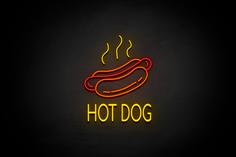 Hot Dog ("HOT DOG" at the bottom Cooper font) - LED neon sign