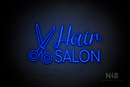 "Hair SALON" side scissors (Magician - Cooper font) - LED neon sign