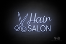 "Hair SALON" side scissors (Magician - Cooper font) - LED neon sign