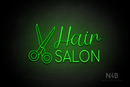 "Hair SALON" side scissors (Magician - Cooper font) - LED neon sign
