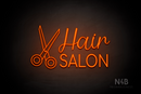 "Hair SALON" side scissors (Magician - Cooper font) - LED neon sign