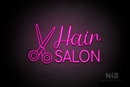 "Hair SALON" side scissors (Magician - Cooper font) - LED neon sign