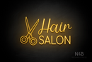 "Hair SALON" side scissors (Magician - Cooper font) - LED neon sign