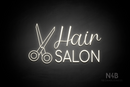 "Hair SALON" side scissors (Magician - Cooper font) - LED neon sign