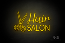 "Hair SALON" side scissors (Magician - Cooper font) - LED neon sign