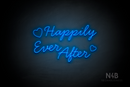 "Happily Ever After" left and right Heart icon (Handsome-Light font) - LED neon sign
