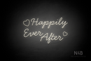 "Happily Ever After" left and right Heart icon (Handsome-Light font) - LED neon sign