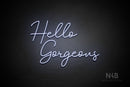 "Hello Gorgeous" (Good Place font) - LED neon sign