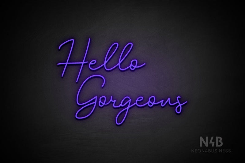 "Hello Gorgeous" (Good Place font) - LED neon sign
