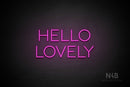 "HELLO LOVELY" (Sunny Day font) - LED neon sign