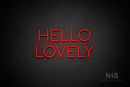 "HELLO LOVELY" (Sunny Day font) - LED neon sign