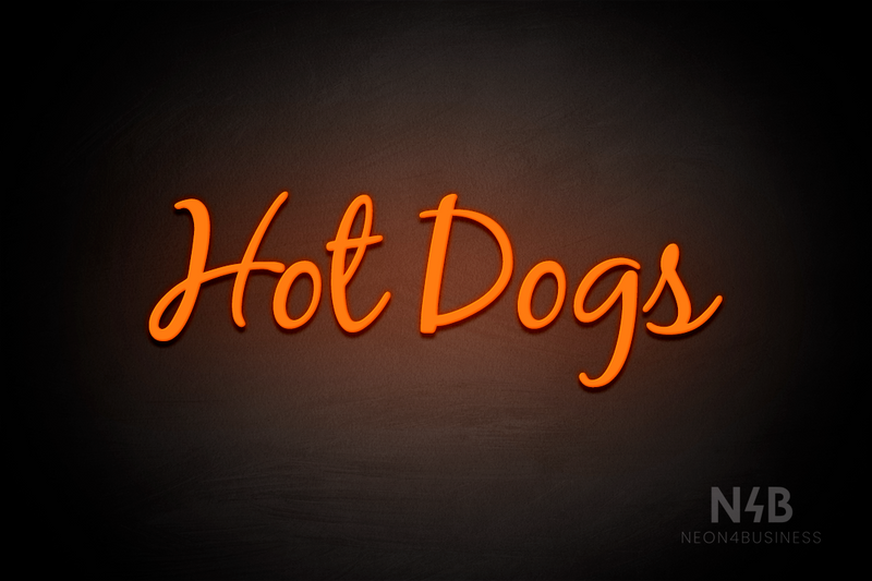 "Hot Dogs" (Notes font) - LED neon sign