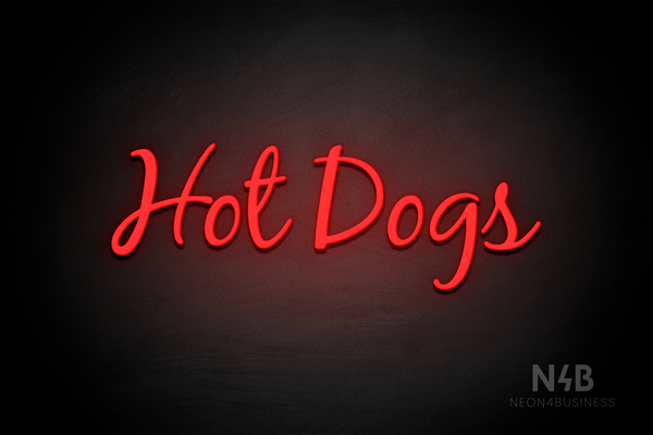 "Hot Dogs" (Notes font) - LED neon sign