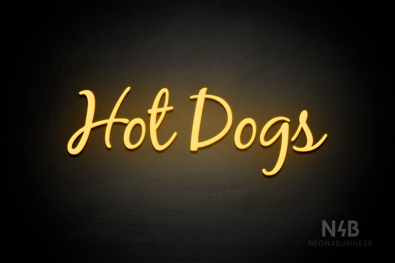 "Hot Dogs" (Notes font) - LED neon sign