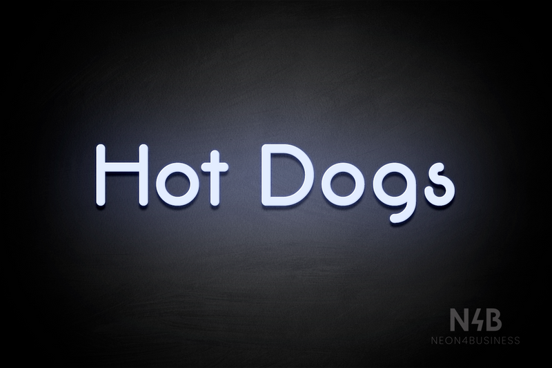 "Hot Dogs" (Mountain font) - LED neon sign