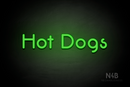 "Hot Dogs" (Mountain font) - LED neon sign