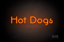 "Hot Dogs" (Mountain font) - LED neon sign