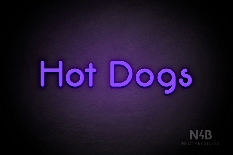 "Hot Dogs" (Mountain font) - LED neon sign