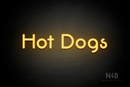 "Hot Dogs" (Mountain font) - LED neon sign