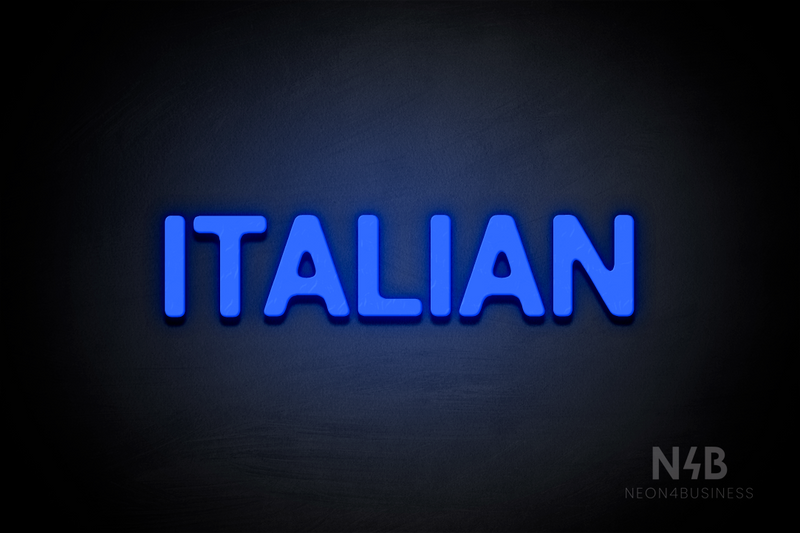 "ITALIAN" (Adventure font) - LED neon sign