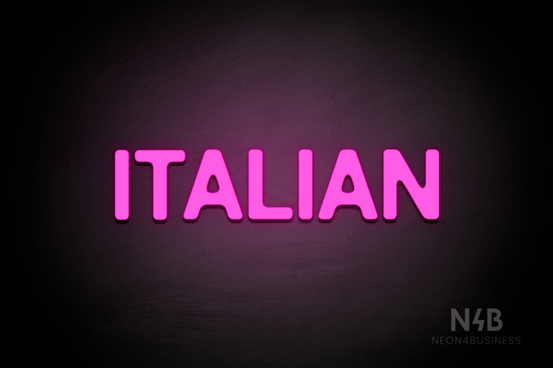 "ITALIAN" (Adventure font) - LED neon sign