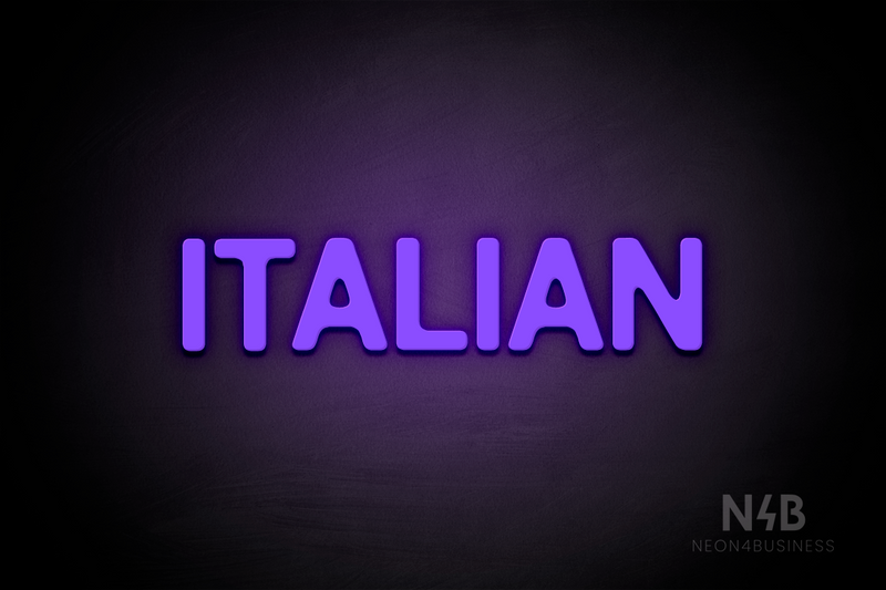 "ITALIAN" (Adventure font) - LED neon sign