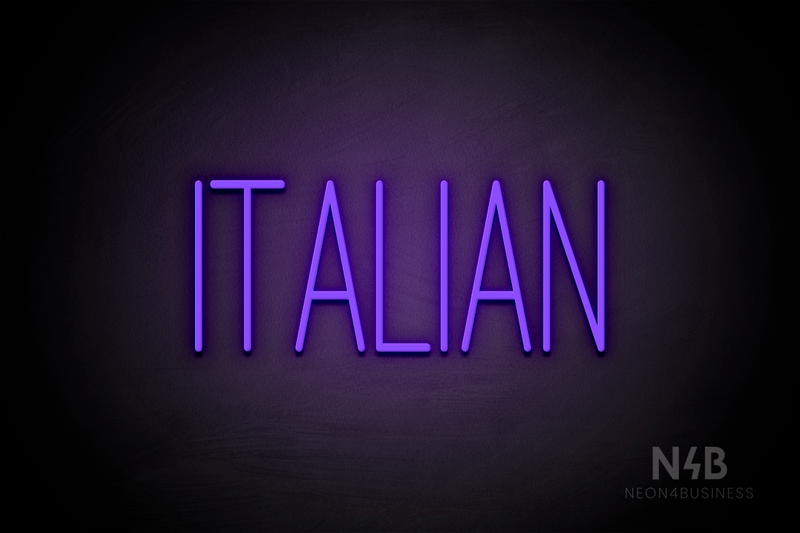 "ITALIAN" (Diamond font) - LED neon sign