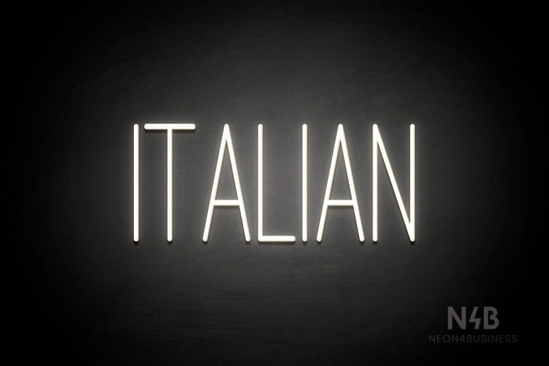 "ITALIAN" (Diamond font) - LED neon sign
