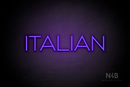 "ITALIAN" (Reason font) - LED neon sign