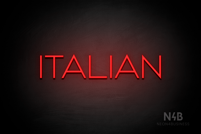 "ITALIAN" (Reason font) - LED neon sign