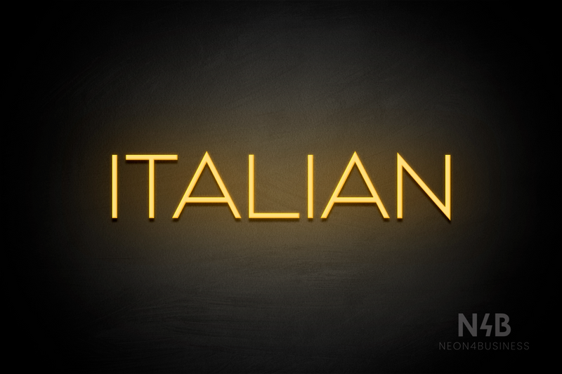"ITALIAN" (Reason font) - LED neon sign