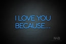 "I LOVE YOU BECAUSE..." (Sunny Day font) - LED neon sign
