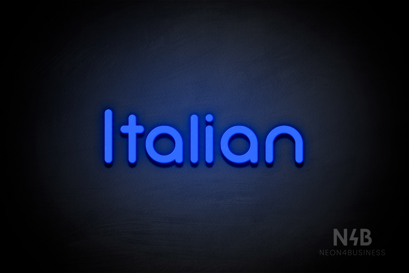 "Italian" (Mountain font) - LED neon sign
