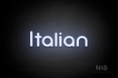 "Italian" (Mountain font) - LED neon sign