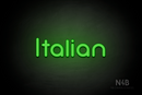 "Italian" (Mountain font) - LED neon sign