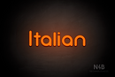 "Italian" (Mountain font) - LED neon sign