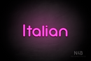 "Italian" (Mountain font) - LED neon sign