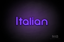 "Italian" (Mountain font) - LED neon sign