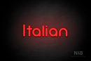 "Italian" (Mountain font) - LED neon sign