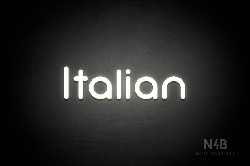 "Italian" (Mountain font) - LED neon sign