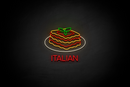 LASAGNA - ("ITALIAN" at the bottom Cooper font) - LED neon sign