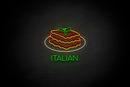 LASAGNA - ("ITALIAN" at the bottom Cooper font) - LED neon sign
