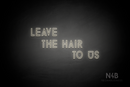 "LEAVE THE HAIR TO US" (Balloon font) - LED neon sign