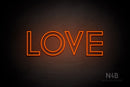 "LOVE" (Balloon font) - LED neon sign