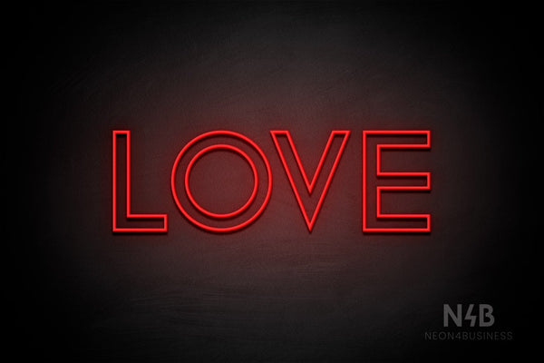 "LOVE" (Balloon font) - LED neon sign